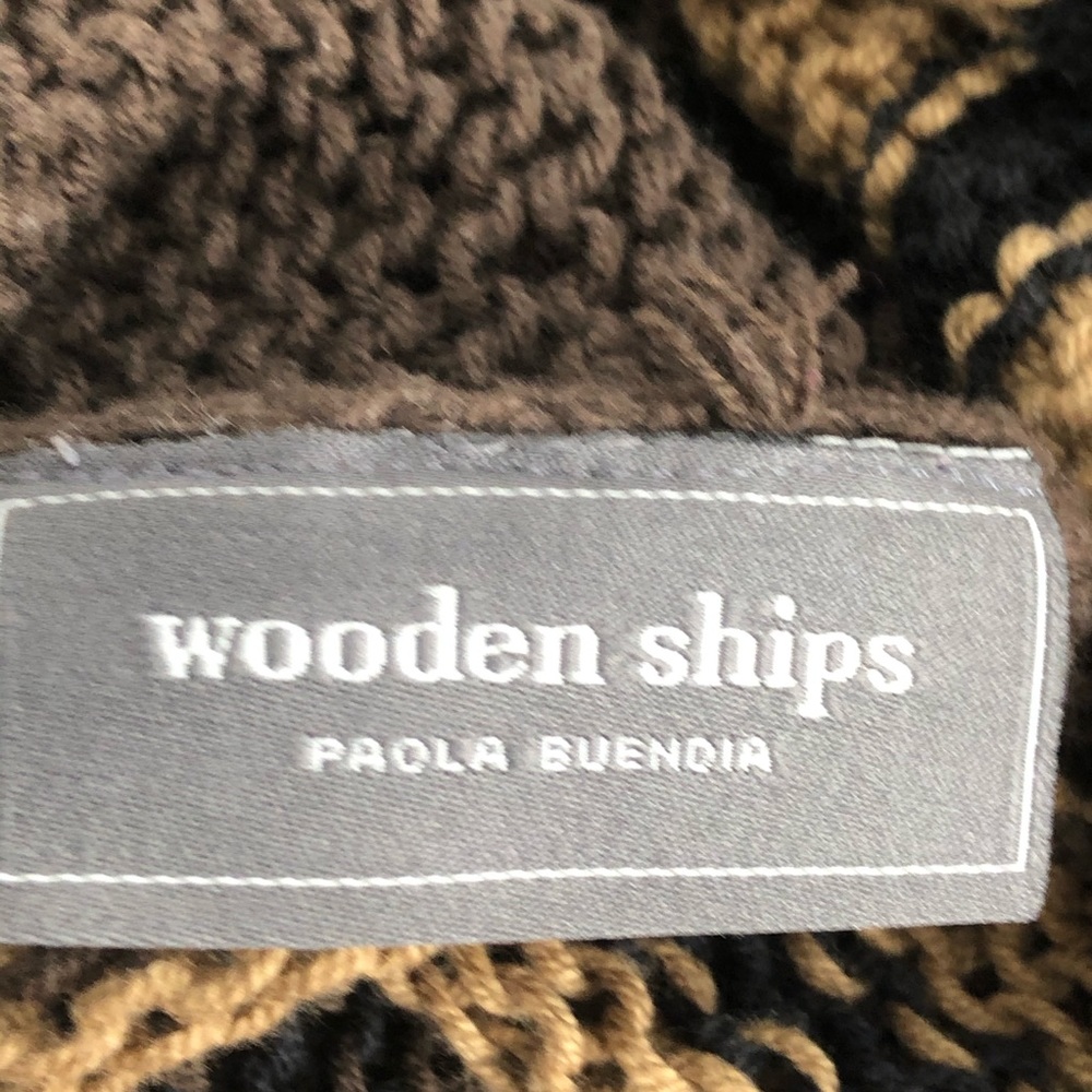 Wooden Ships Brown Grey Striped Cardigan M/L - Picture 3 of 7